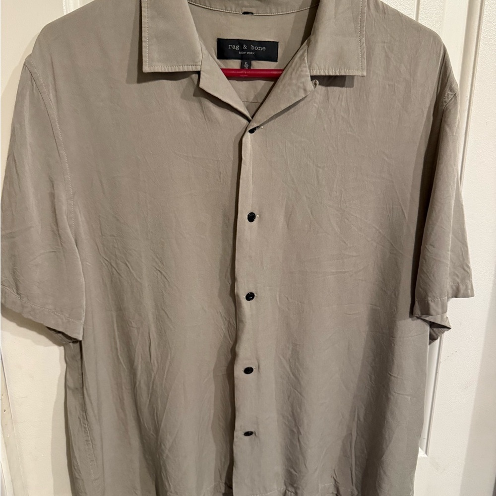 rag & boneMen's Beige Button-Up Shirt